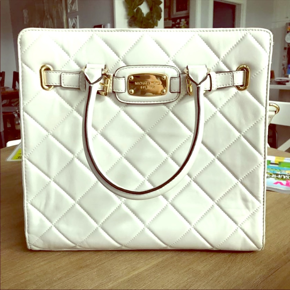 NEED IT GONE!!!  White Michael Kors Purse